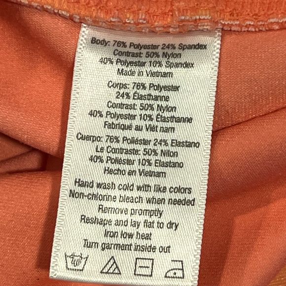 ALO Yoga Goddess Leggings Women Orange‎ Geometric Print Gray Ribbed Sz Medium - Picture 8 of 14